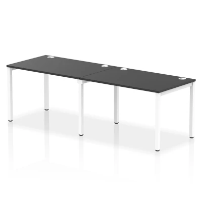 Image of Impulse Bench Single Row 2 Person 1200 White Frame Desk Black