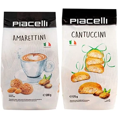Image of Piacelli Italian Biscuit Selection Amaretti (200g) &amp; Cantuccini (175g)