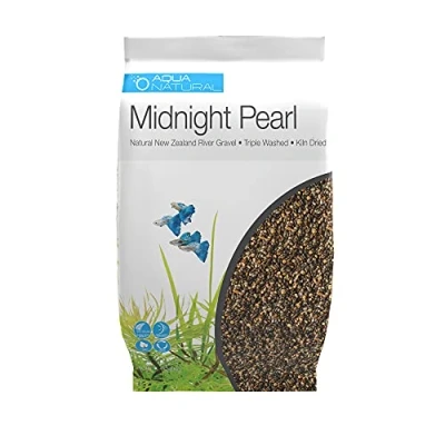 Image of AquaNatural Midnight Pearl 10lb Gravel Substrate for aquascaping, Aquariums, vivariums and terrariums 2 4mm, Brown, Small