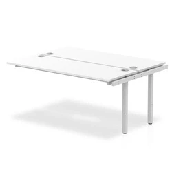 Image of Impulse Bench B2B Ext Kit 1600 Silver Frame Office Desk White