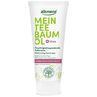 Image of alkmene Mein Tea Tree Oil Foot Cream 100 ml Prevents Against Natural Pure Oil, Vegan &amp; Climate Neutral Moisturising with Urea for Dry Skin Itching