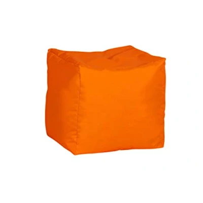 Image of Bonkers Water Resistant Polyester Stool Bean Bag with Beans Filling Orange