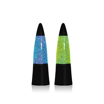 Image of Playlearn Glitter Lava Lamps for Kids Relaxing Mood Lighting Colour Changing Shake and Shine Mini Lamp, Childrens Bedroom Decoration (2 Pack)