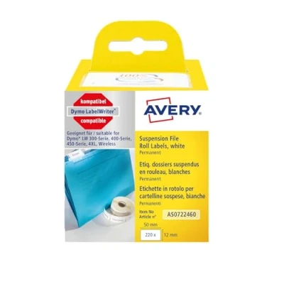 Image of Avery ZweckformDymo LabelWriter Compatible with 0722460 White 220 Items 50 x 12 mm AS0722460
