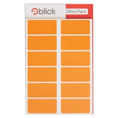 Image of Blick Labels, Orange, Self Adhesive Stickers Office Pack, Rectangular, 25mm x 50mm, 320 For Home, Office, Family, School, Letters