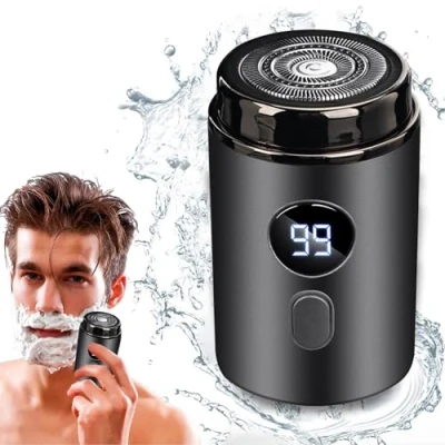 Image of Electric Shaver, Portable Mini Shaver Razor for Men, Pocket Size Beard Trimmer, USB Rechargeable Waterproof Easy One Button Wet and Dry Use Suitable Home,Car,Travel