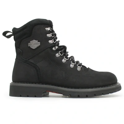 Image of Harley Davidson Bannack Cowboy/biker ankle boot, Men&#039;s, Size: 7, Black Nubuck