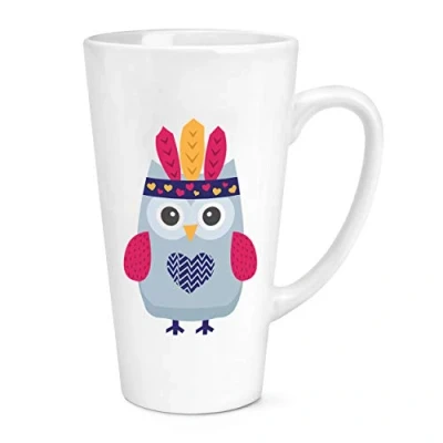 Image of Festival Owl Head Dress 17oz Large Latte Mug Cup