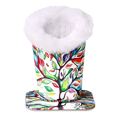 Image of MoKo Eyeglasses Holder, Modern Velvet Plush Lined PU Leather Household Magnetic Holder Protective [Anti scratch] [Dustproof] Stand Case for Eyeglass and Sunglasses, Lucky Tree
