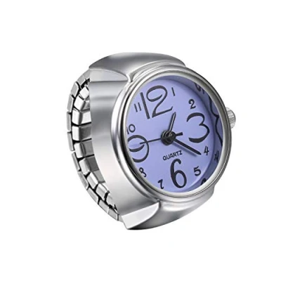 Image of JewelryWe Men Women Finger Watch Creative Elastic Round Quartz Ring Watches