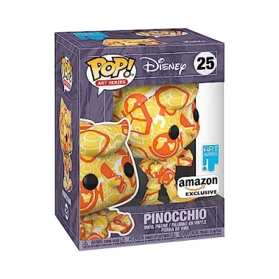 Image of Funko Pop! Artist Series: DTV Disney Enamel Pinocchio Standard Characters Amazon Exclusive Collectable Vinyl Figure Includes Premium Plastic Protector Display Case