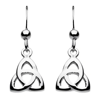 Image of Heritage Women&#039;s Sterling Silver Celtic Trinity Drops Earrings