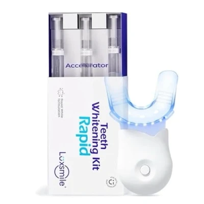 Image of LUXSMILE Professional LED Rapid Teeth Whitening Kit, 60 at Home Treatments, Zero Sensitivity, Enamel Safe, Dentist Formulated Whitener, White Teeth, Tooth Smile