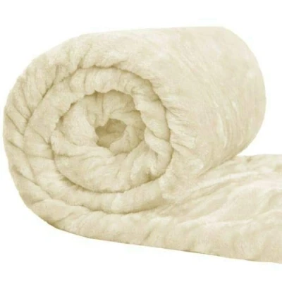 Image of Amber Linen Luxury Mink Faux Fur Throws, Plain Fleece Super Soft Blanket Sizes (CREAM, SINGLE)