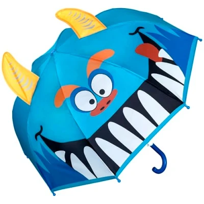 Image of VON LILIENFELD® Umbrella Monster Children Boys Girls Kids Lightweight Cute Motif 3 D up to Age 8