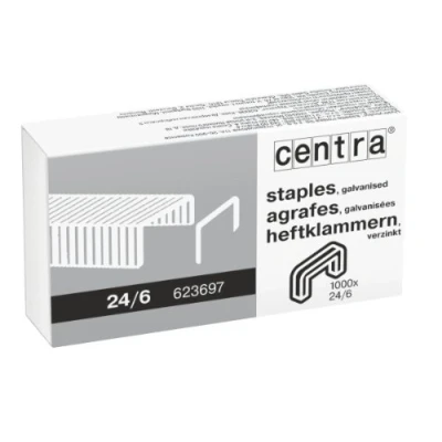 Image of Centra 24/6 mm Galvanised Staples Box of 1000