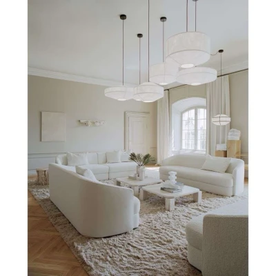 Image of New Works pendant light Kite, Ø 75 cm, white, 3 bulb, fleece