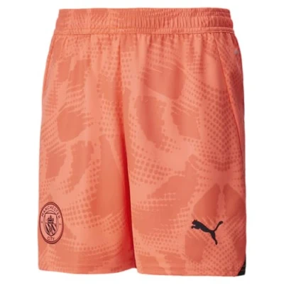Image of PUMA Kids Manchester City Shorts Goalkeeper 2024/25 Orange Size: 15/16 Year