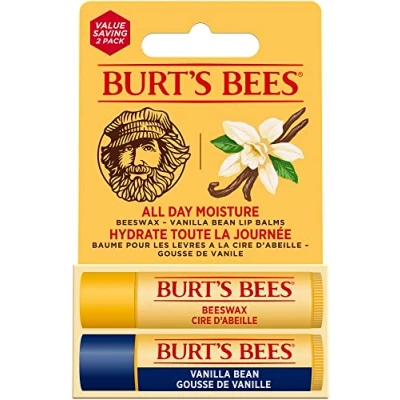 Image of Burt&#039;s Bees Lip Balm Multipack, Set With Beeswax &amp; Vanilla Bean, Vitamin E, Value Duo Pack, 2x4.25g