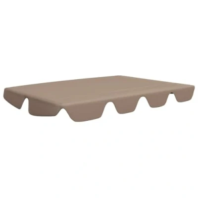 Image of &quot;vidaXL Replacement Canopy Cover for Garden Swing Taupe, Water Proof, Lightweight Design, Fabric with PVC Coating, Easy Assembly, Fits Roof Sizes Between 188/168x110/145cm&quot;