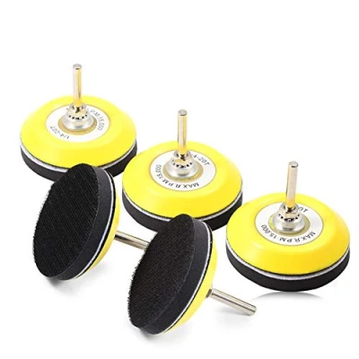 Image of SPEEDWOX 5 Packs 3 Inches Hook and Loop Sanding Discs Pad Kit with Soft Foam Layer Buffing Shank Drill Attachment Backing Pads