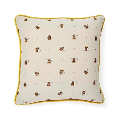 Image of Cooksmart 45 x 45cm Cushions With Covers British Designed Inserts Included Cushion Perfect For Kitchens or Living Spaces Bumble Bees