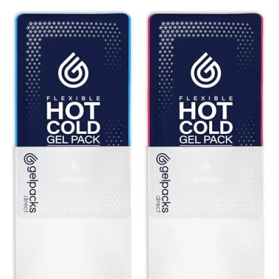 Image of Gelpacks Direct 2X Hot and Cold Gel Pack Reusable Includes Non Woven Sleeve Ice Packs for Sports Injuries Hip, Shoulder, Back, Waist, Thigh, Calf, Shin Pack, (Large: 28 x 18cm)