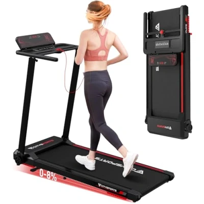 Image of CITYSPORTS Folding Treadmill,8% Incline Treadmills for Home,12km/h Portable Treadmill,1400W Motor Walking Pad Foldable,120kg Weight Capacity,APP*LED Screen