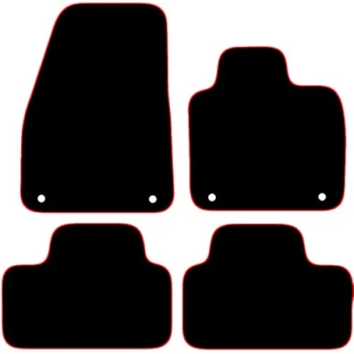Image of Carsio Carpet Car Mats For Volvo XC40 Auto 2018+ Onwards Tailored Fit Floor Mat Set Complete Accessory Black Custom Fitted All Weather, Anti Slip Backing &amp; Red Trim