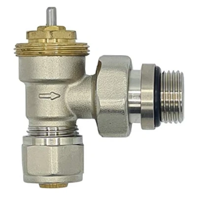 Image of Angled 1/2&quot; Inch BSP x PEX 16mm Thermostatic Valve Room Temperature Regulation