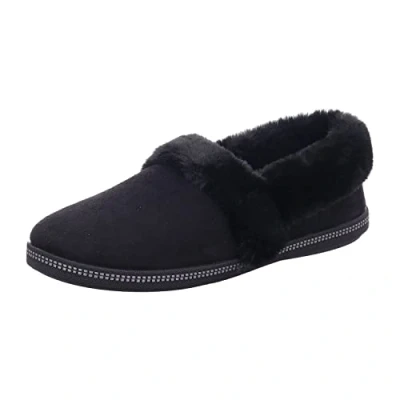 Image of Skechers Women&#039;s Cozy Campfire Team Toasty Slipper, Black Microfiber/Faux Fur Line, 6.5 UK