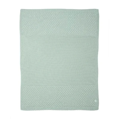 Image of Mamas &amp; Papas Small Knitted Blanket, Seedling Blue/Green