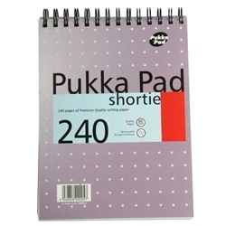 Image of Pukka Pad Ruled Wirebound Metallic Shortie Notepad 240 Pages A5 Pack 3