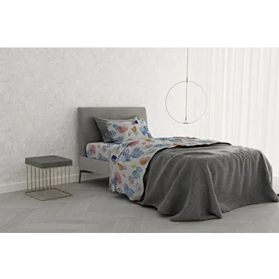 Image of Italian Bed Linen MB Home Basic “Dafne Sheet Set, Colibrì, Single