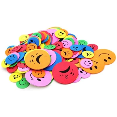 Image of 150 Foam Funny Face Stickers Assorted Colours &amp; Designs