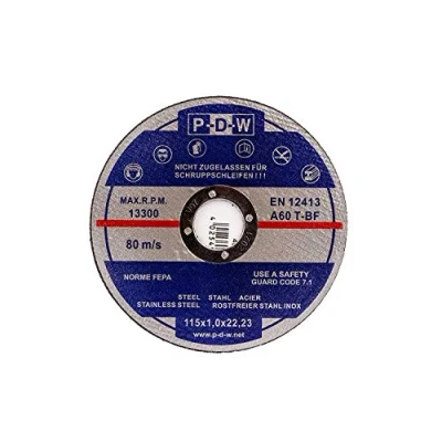 Image of Pack of 100 Cutting Discs Diameter 115 x 1.0 mm Inox for Metal Steel Stainless Angle Grinder Flex Roughing