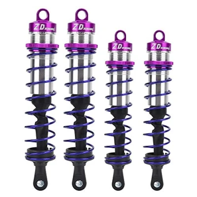 Image of Shock Absorber for RC Car, Adjustable Front 4pcs Metal Oil Pressure 1/8 Car (Purple)