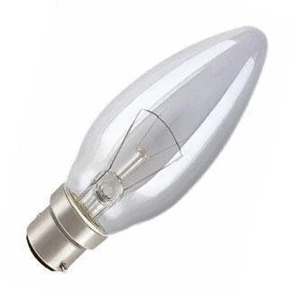Image of SEL 10 X 60 Watt Bc B22 Clear Candle Lamp