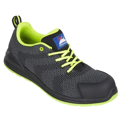 Image of Himalayan 4341 FlyKnit Mesh Safety Trainer Shoe with Metal Free Toecap and Midsole, S1P, SRC, 15 Size, Black
