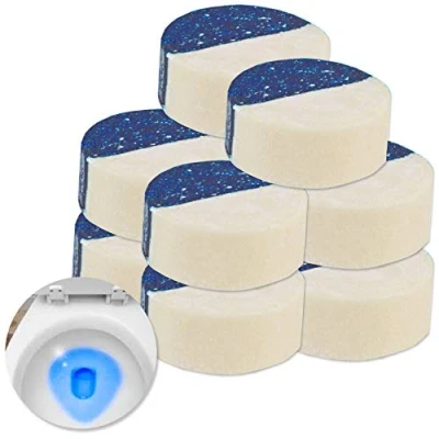 Image of 10x Toilet Bowl Cleaning Tablets, Bleach &amp; Blue Cistern Freshener Germ Killer Blocks