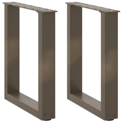 Image of vidaXL Coffee Table Legs U Shaped Steel Adjustable, Industrial, Durable for Living Room/Office 28x(42 43) cm