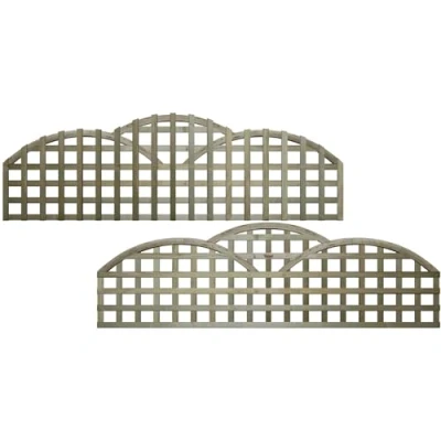 Image of 6ft x 1ft (183cm 30cm) Premier Triple Dome Art Deco Cloud Type Privacy (70x70mm) Holes [Height: (Shoulder: 30cm Top of Domes: 55cm)] Traditional Fence Topper Wall Plant Climbing Trellis