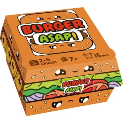 Image of Asmodee Mixlore BURGER ASAP Party Game for Children from 7 years Create your Burgers Fast Card Developing Speed &amp; Coordination 2 to 4 Players 15 Min French Version