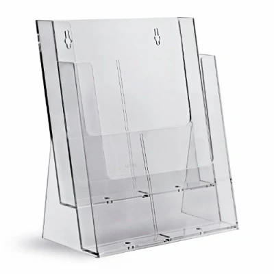 Image of Taymar 2C230 Two Tier Display Stand for A4/DL Leaflets and Brochures Clear