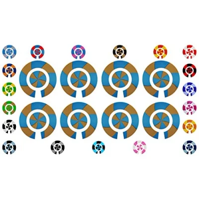 Image of Acclaim Lawn Bowls Identification Stickers Markers 2 Full Sets Of 4 Self Adhesive Graduated Spiral (Royal Blue/Gold)