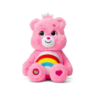 Image of Care Bears Cheer Bear 35cm Medium Plush Collectable Cute Toy, Cuddly Toys for Children, Soft Girls and Boys, Teddies Suitable Boys Ages 4+ Basic Fun 22061