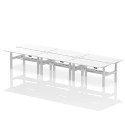 Image of Air B2B 1600x800mm Height Adjustable 6P Bench Desk CP White/Silver