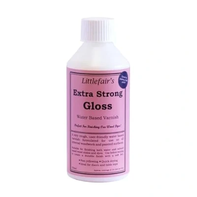 Image of Littlefair&#039;s Varnish for Wood 250ml X Strong &amp; Fast Drying Water Based Interior Polyurethane Finish Lacquer Clear Coat Coating Protector Gloss