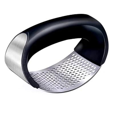Image of Garlic Press Rocker Crusher Stainless Steel Kitchen Ginger Rocking Mincer Ergonomic Handle Easy to Use and Clean Gadget Tool