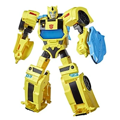 Image of Transformers Bumblebee Cyberverse Adventures Battle Call Officer Class Bumblebee, Voice Activated Energon Power Lights and Sounds, Ages 6 Up 10 inch